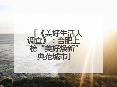 《美好生活大调查》：合肥上榜“美好焕新”典范城市