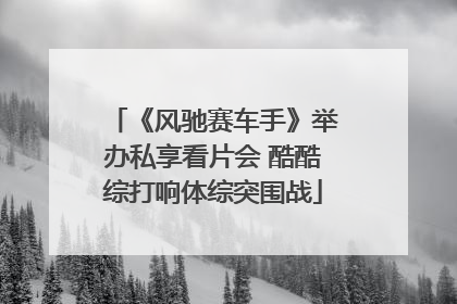 《风驰赛车手》举办私享看片会 酷酷综打响体综突围战