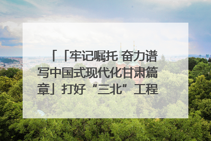 「牢记嘱托 奋力谱写中国式现代化甘肃篇章」打好“三北”工程攻坚战 筑牢国家西部生态安全屏障
