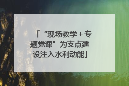 “现场教学＋专题党课”为支点建设注入水利动能