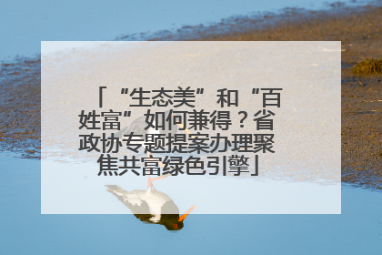 “生态美”和“百姓富”如何兼得？省政协专题提案办理聚焦共富绿色引擎