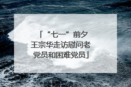 “七一”前夕 王宗华走访慰问老党员和困难党员