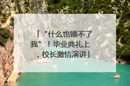 “什么也锤不了我”！毕业典礼上，校长激情演讲