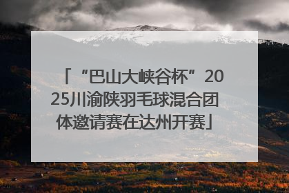 “巴山大峡谷杯”2025川渝陕羽毛球混合团体邀请赛在达州开赛