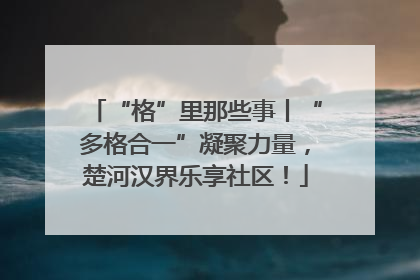 “格”里那些事丨“多格合一”凝聚力量，楚河汉界乐享社区！