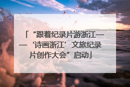 “跟着纪录片游浙江——‘诗画浙江’文旅纪录片创作大会”启动