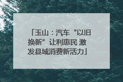 玉山：汽车“以旧换新”让利惠民 激发县域消费新活力