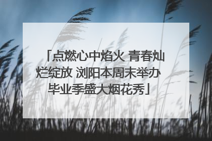 点燃心中焰火 青春灿烂绽放 浏阳本周末举办毕业季盛大烟花秀