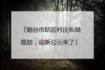 烟台市辖区村庄布局规划，最新公示来了