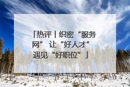 热评丨织密“服务网” 让“好人才”遇见“好职位”