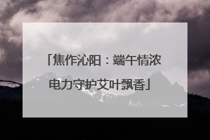 焦作沁阳：端午情浓 电力守护艾叶飘香