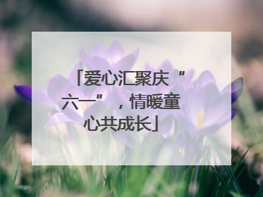 爱心汇聚庆“六一”，情暖童心共成长
