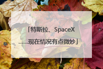 特斯拉、SpaceX……现在情况有点微妙