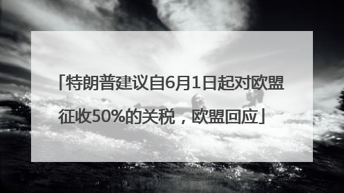 特朗普建议自6月1日起对欧盟征收50%的关税，欧盟回应