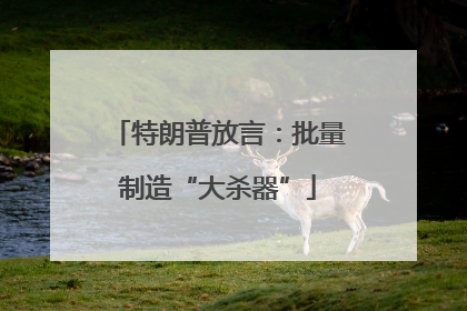 特朗普放言：批量制造“大杀器”