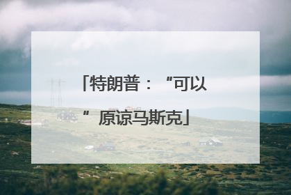 特朗普：“可以”原谅马斯克
