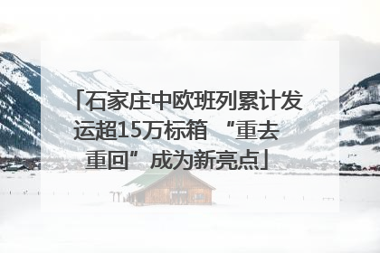 石家庄中欧班列累计发运超15万标箱 “重去重回”成为新亮点