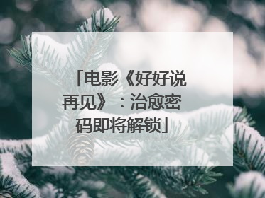 电影《好好说再见》：治愈密码即将解锁