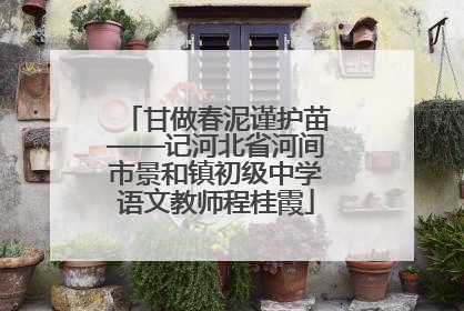 甘做春泥谨护苗——记河北省河间市景和镇初级中学语文教师程桂霞
