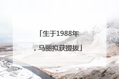 生于1988年，马丽拟获提拔