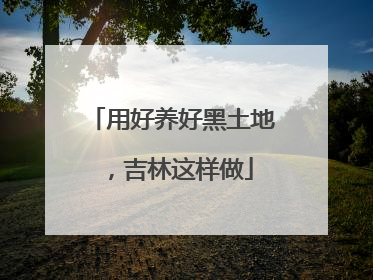 用好养好黑土地，吉林这样做