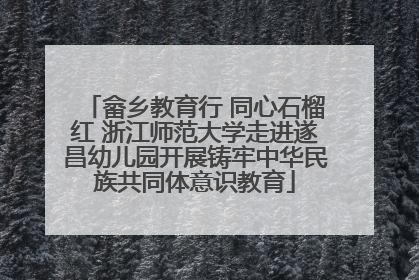 畲乡教育行 同心石榴红 浙江师范大学走进遂昌幼儿园开展铸牢中华民族共同体意识教育