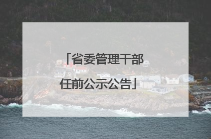 省委管理干部任前公示公告