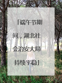 端午节期间，湖北社会治安大局持续平稳