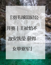 羽毛球印尼公开赛｜王祉怡不敌安洗莹 获得女单亚军