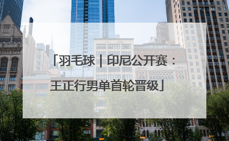 羽毛球｜印尼公开赛：王正行男单首轮晋级