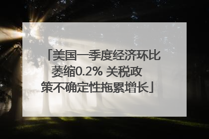 美国一季度经济环比萎缩0.2% 关税政策不确定性拖累增长