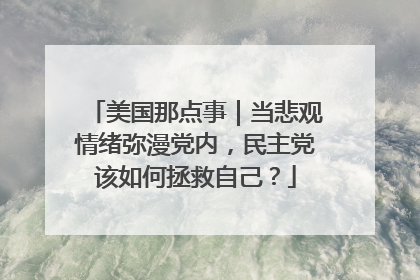 美国那点事｜当悲观情绪弥漫党内，民主党该如何拯救自己？