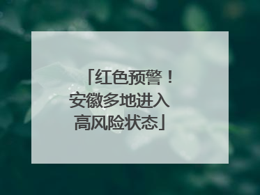 红色预警！安徽多地进入高风险状态