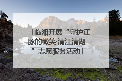 临湘开展“守护江豚的微笑·清江清湖”志愿服务活动