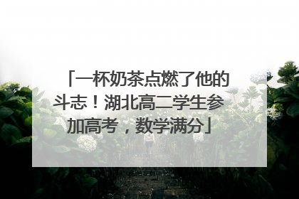 一杯奶茶点燃了他的斗志！湖北高二学生参加高考，数学满分