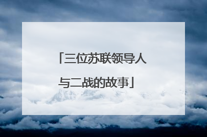 三位苏联领导人与二战的故事