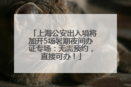 上海公安出入境将加开5场暑期夜间办证专场：无需预约，直接可办！