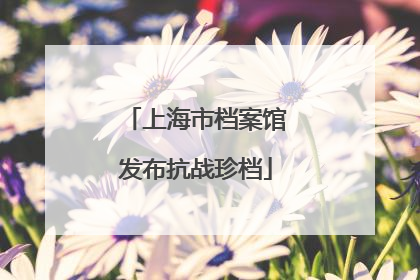 上海市档案馆发布抗战珍档