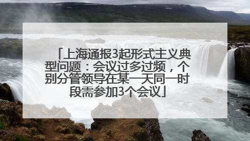 上海通报3起形式主义典型问题：会议过多过频，个别分管领导在某一天同一时段需参加3个会议