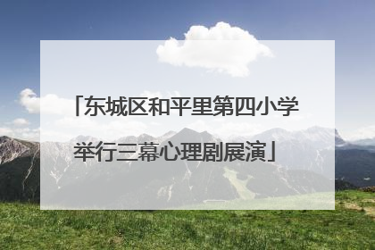 东城区和平里第四小学举行三幕心理剧展演