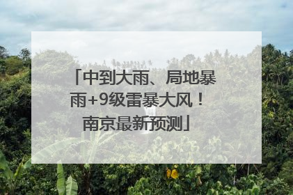 中到大雨、局地暴雨+9级雷暴大风！南京最新预测