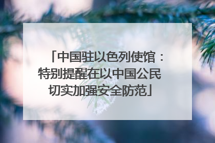 中国驻以色列使馆：特别提醒在以中国公民切实加强安全防范