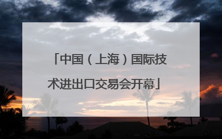 中国（上海）国际技术进出口交易会开幕