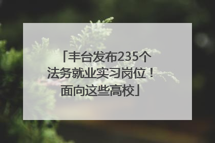 丰台发布235个法务就业实习岗位！面向这些高校