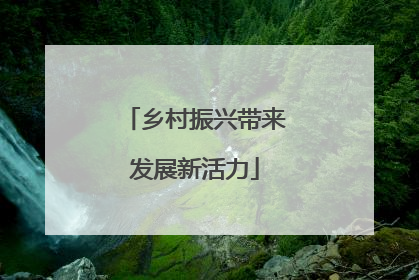 乡村振兴带来发展新活力