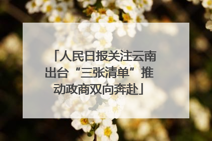 人民日报关注云南出台“三张清单”推动政商双向奔赴
