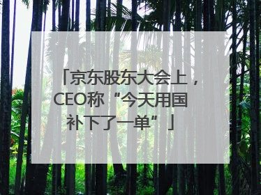 京东股东大会上，CEO称“今天用国补下了一单”