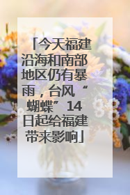 今天福建沿海和南部地区仍有暴雨，台风“蝴蝶”14日起给福建带来影响