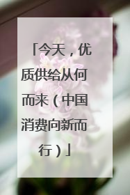 今天，优质供给从何而来（中国消费向新而行）