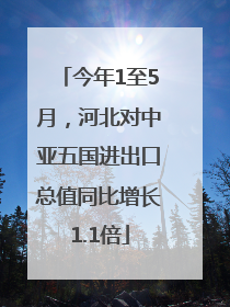今年1至5月，河北对中亚五国进出口总值同比增长1.1倍